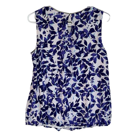 Liz Claiborne Purple & White Patterned Tank Top, Small, Pre-owned - Picture 2 of 5